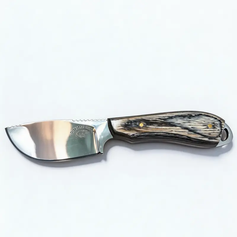 Custom Skinning knife 3” D2 Steel Smoke wood handle.