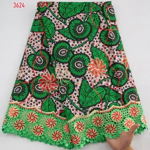 Ankara lace embroidery fabric/ 5 yards