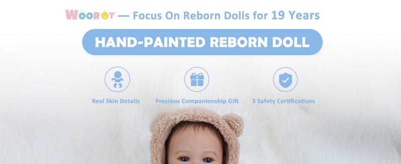 [WOOROY] Reborn Baby Doll - 18 In Realistic Baby Doll Lifelike Baby Boy Real Life Baby Doll with Soft Vinyl Body can Swimming with Accessories, Perfect Birthday & Christmas Gifts for Kids 3+