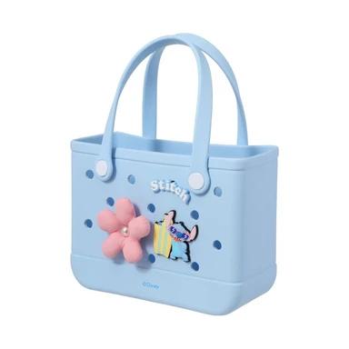 Disney Stitch Series Perforated Handbag (Blue) – Cute Cartoon Tote Bag, Lightweight Carry Bag for Daily Use