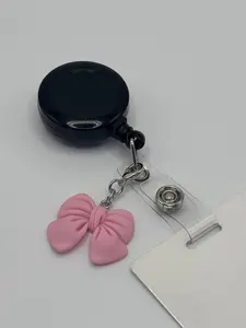 Coquette bow badge reel accessory charm for badge buddy picu pediatric nurse gift for nursing student cna medical assistant preppy accessory