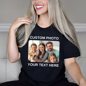 Custom Photo Shirt with Your Text, Personalized Picture T-Shirt, Perfect for Mother's Day, Custom Graphic Tee, Custom Logo Shirt, Photo Tee