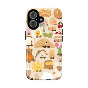 Cute jelly cat pattern protective phone case, suitable for iPhone 17 Pro Max, 16, 15, 14, 13, 12 and Samsung 25 Ultra Plus, 24, 23, 22.  Double-layer shockproof case, a perfect gift for girls, featuring a polycarbonate outer shell and TPU inner lining.