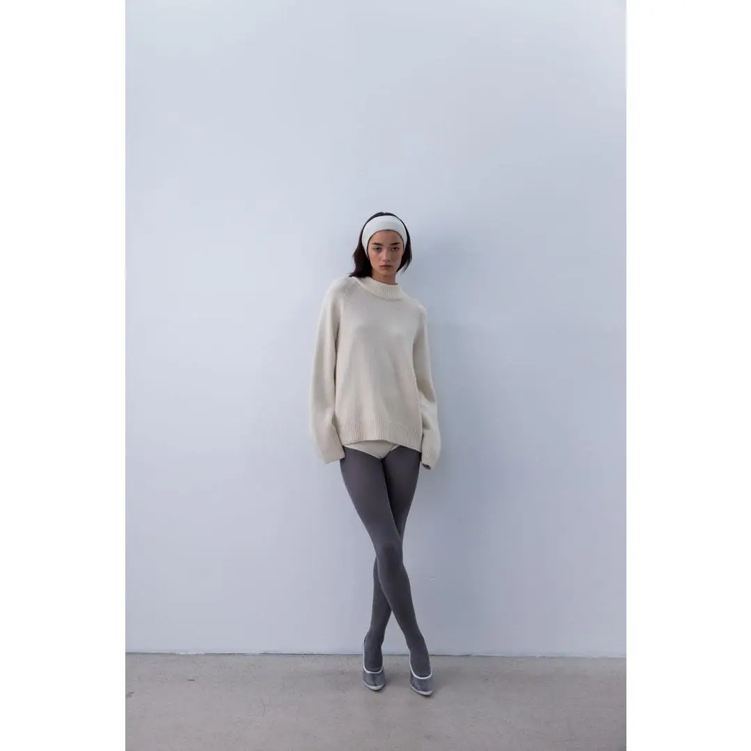 HAMI CASHMERE-BLEND SWEATER | cosmic latte