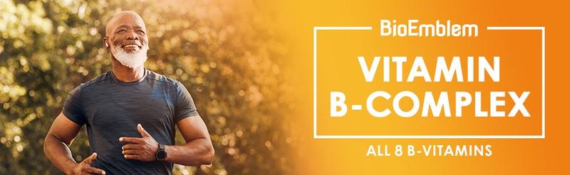 BioEmblem Vitamin B-Complex - Vitamin B12, B6, Supports Energy, Metabolism, Brain, Heart Health - B Vitamin Supplement - 90 Capsules