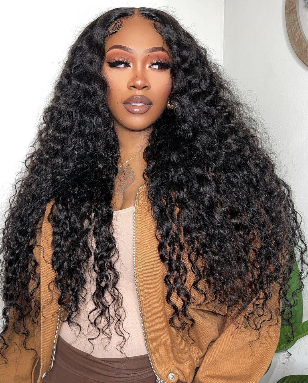 Alipearl Wig Glueless Natural Black Deep Wave 4x7 Lace Closure Wig Pre Cut Pre Bleached Ready Go Wigs Human Hair #FallFreshness