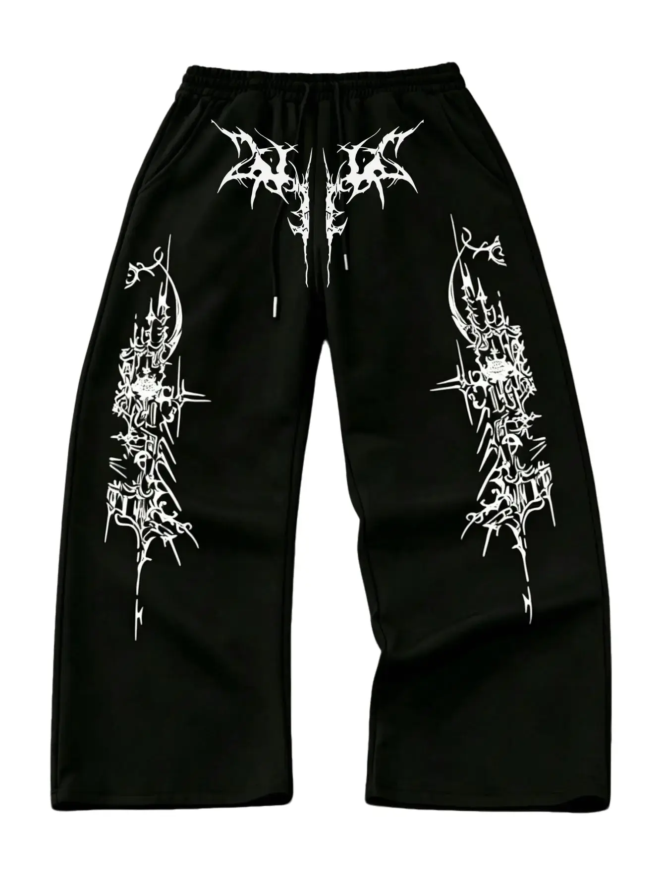 Men's Ultra Baggy Sports Joggers - Soft Breathable Activewear, Loose Baggy Pants, Side Prints, Summer Menswear for Everyday Sports & Casual Wear