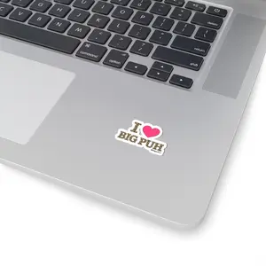 I Heart Big Puh Kiss-Cut Stickers | Pink Heart, Laptop Decal