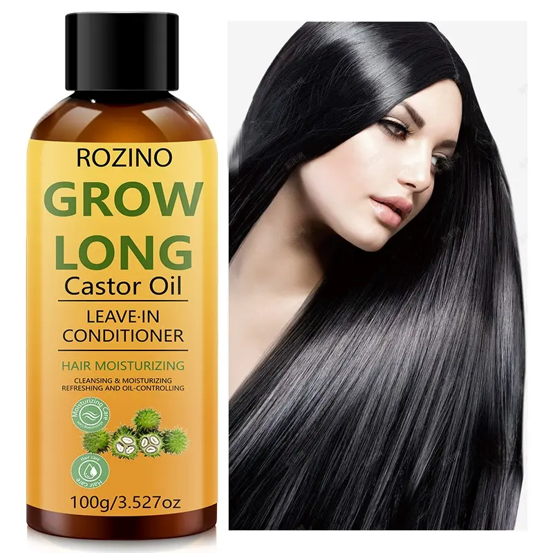 Rozino Long-Lasting Castor Oil Keratin Hair Conditioner, No-Rinse Daily Hydrating Conditioner, Nourishing Moisturizing Anti-Oil, Intensive Deep Repair for Damaged Dry Split Ends