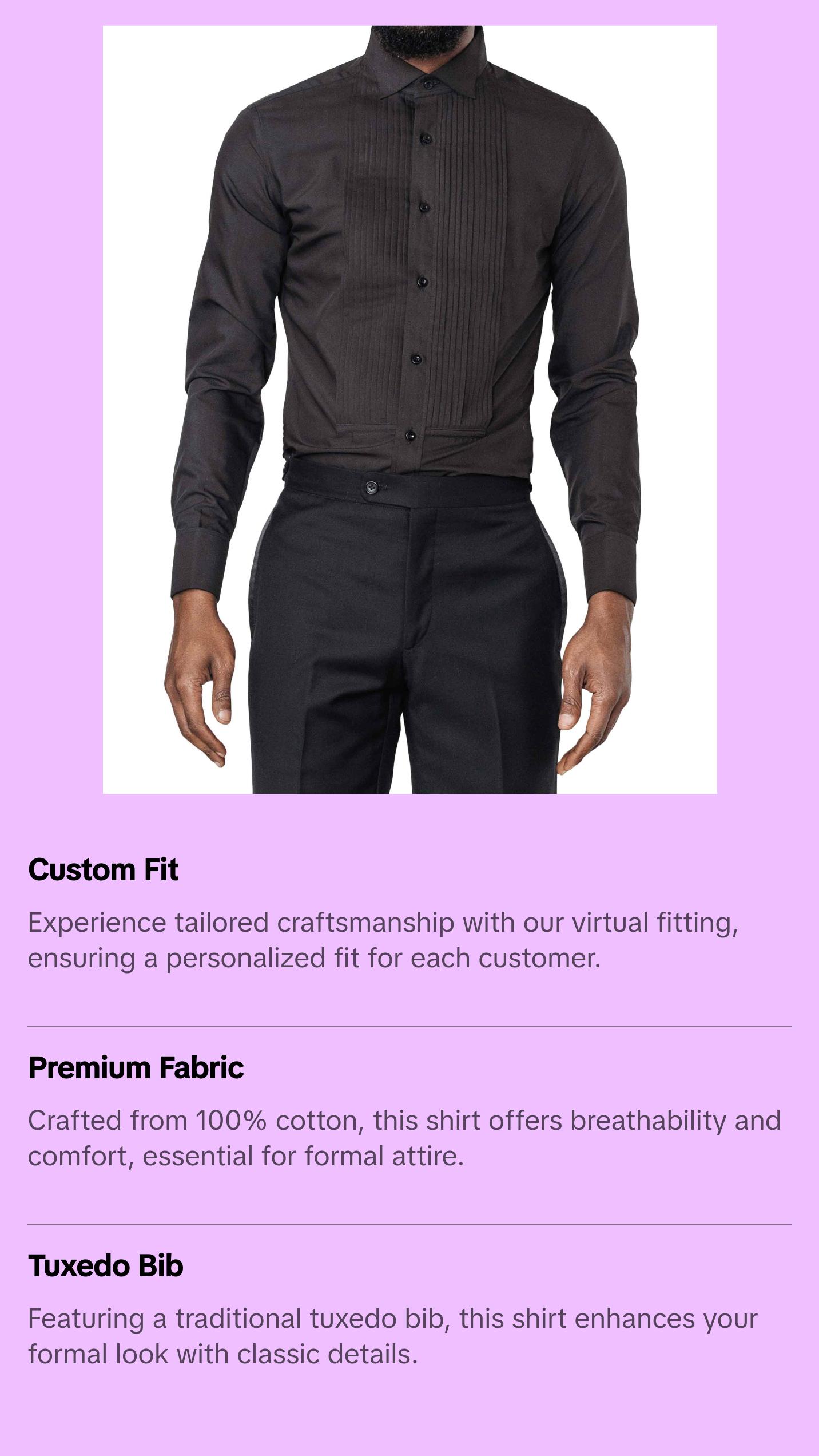 Vance Black Tuxedo Shirt