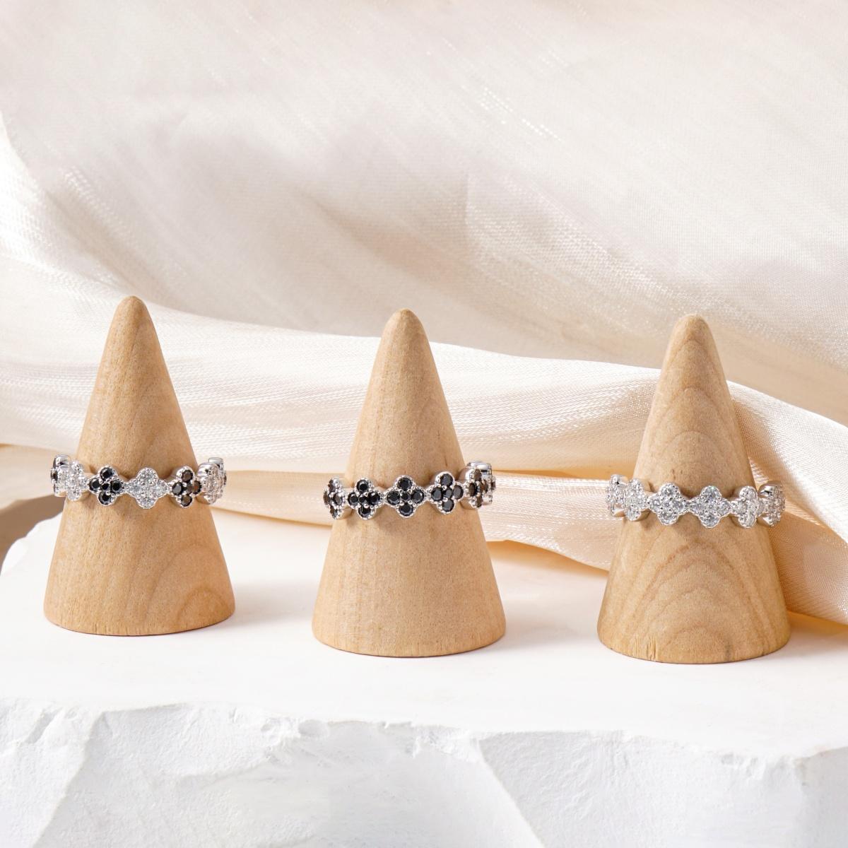 Delzzad 0.6ct Luxury Floral Eternity Band Cluster Ring Synthetic Moissanite Wedding Bands Ring S925 Moissanite Jewelry Perfect Birthday Engagement Wedding Anniversary Gift