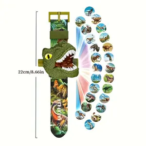 24-Image Dinosaur Projection Watch, Flip Animal Flashlight Projector, Kids Early Education Cognitive Toy, Interactive Learning & Entertainment Gift Kids Dinosaur Projector Watch Toy, Reversible Animal Flashlight with 24 Dino Slides, Educational Toddler To