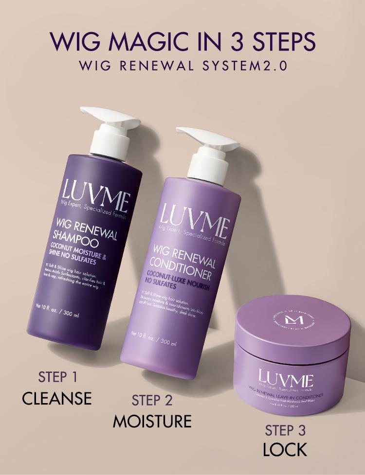 【LIVE ONLY Over$199, Get Free Set】LUVME WIG RENEWAL SYSTEM | Coconut Moisture & Effectively Cleans,Wig Renewal Shampoo & Conditioner Set | Luvme Hair Care Haircare Cleanser Cleansing