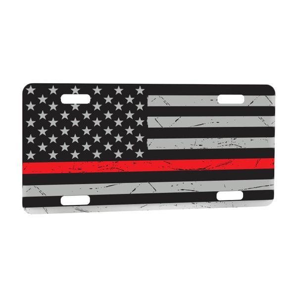 License Plate Cover - Thin Red Line