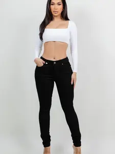 Black Skinny Jeans Mid Rise