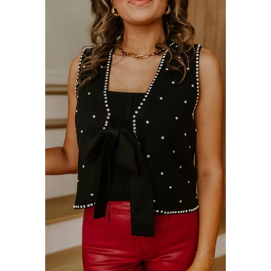 All The Sparkles Embellished Vest Top