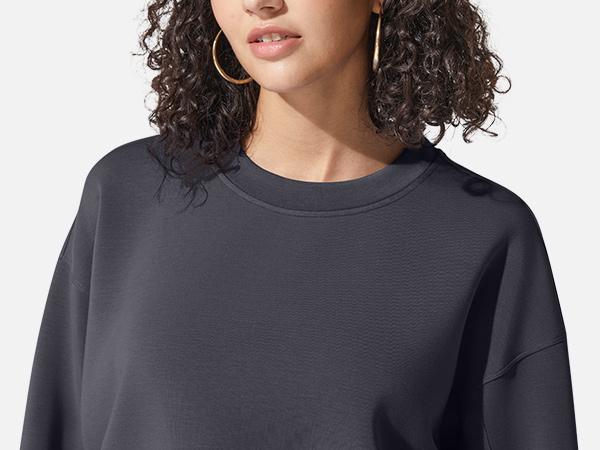 2-Piece Set G4Free Smoofit Modal Soft Women’s Lounge Set Long Sleeve Crewneck Sweatshirt & High Waist Straight Leg Sweatpants with Pockets