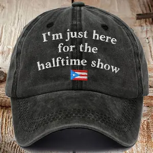 Just Here For Halftime Show Baseball Hat, Benito Bowl Unisex Gulf Cap, 2026 Super Football Puerto Rico Fan Hat