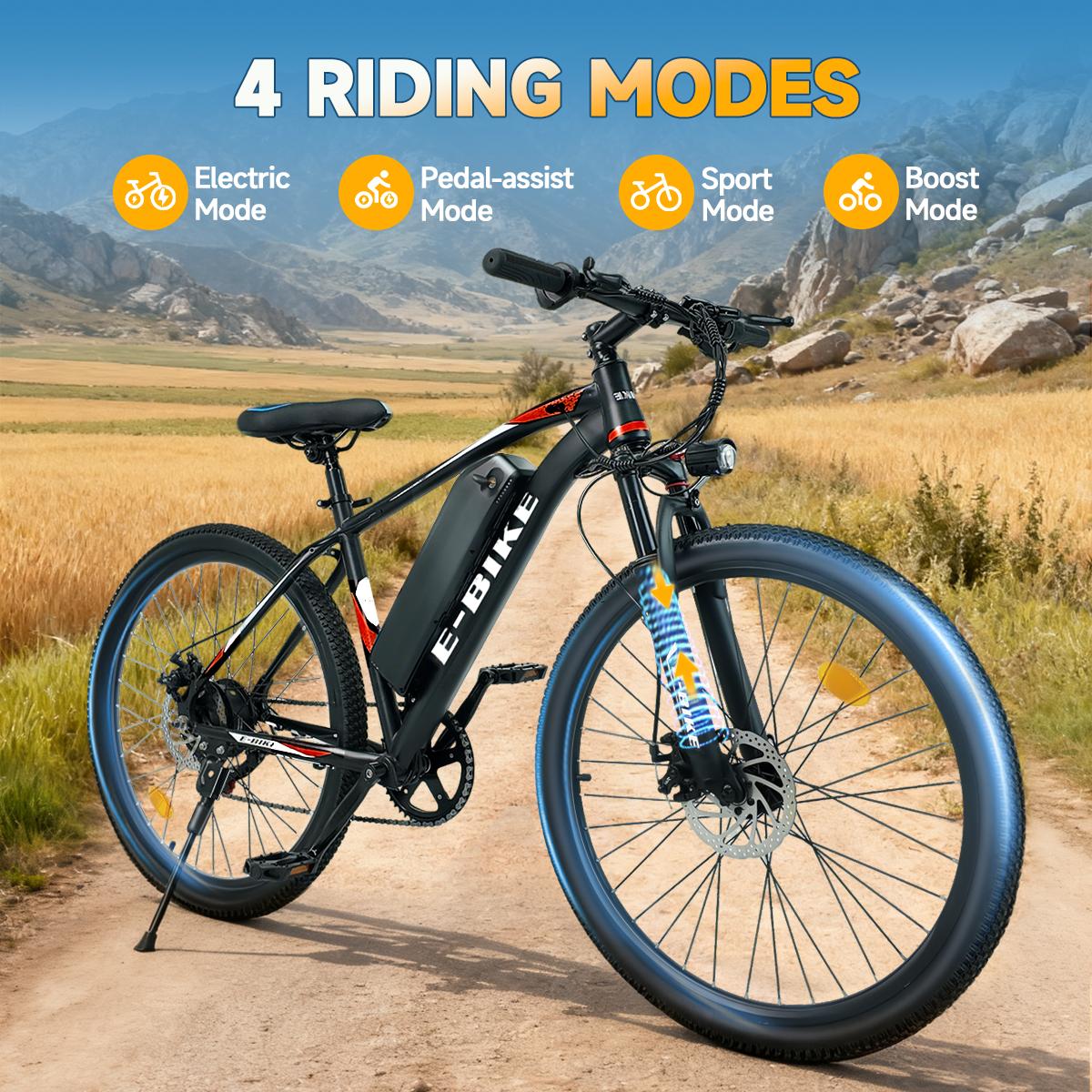 APYEAR 1500W Powerful Motor 26" Electric Mountain Bike for Adults 25MPH Speed 30-Mile Range 7-Speed Gears ebike for Commuting Adventure UL Certified Safety