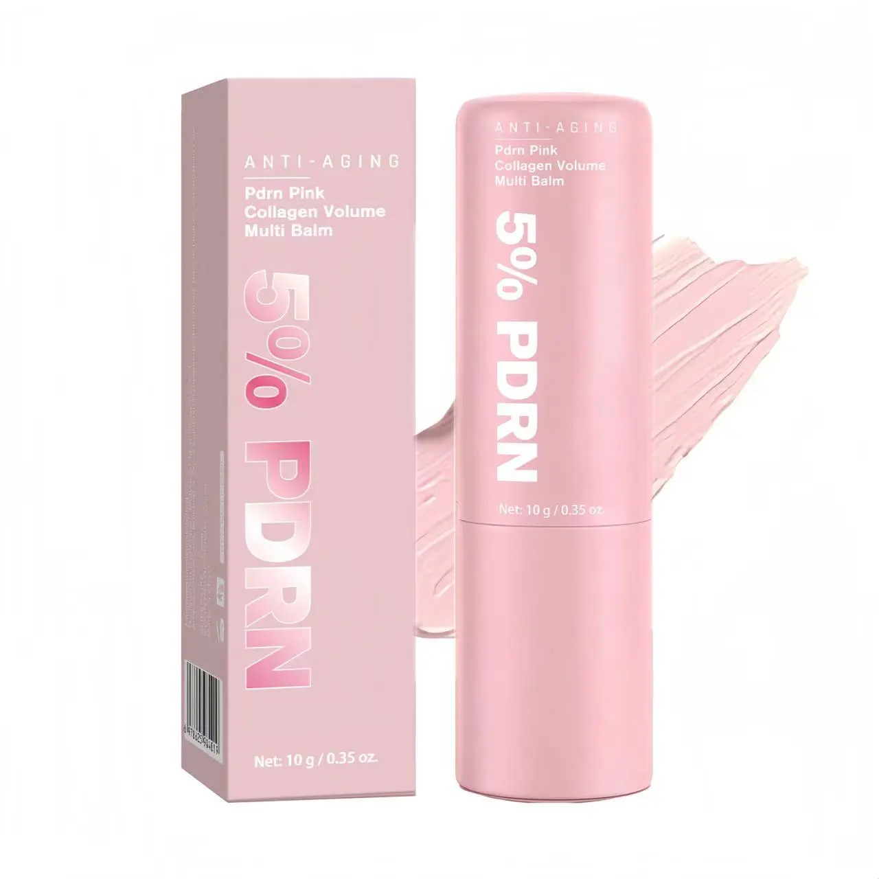 PDRN Pink Collagen Volume Multi Balm Stick with Volufiline, Hyaluronic Acid - Smooth, Lightweight, Dewy, Radiant Wrinkle Care & Deep Hydration for Face, Lips
