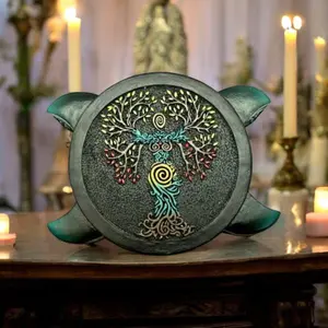 Goddess Tree of Life Decorative Box – Hand Painted Resin Storage for Crystals, Jewelry & Keepsakes