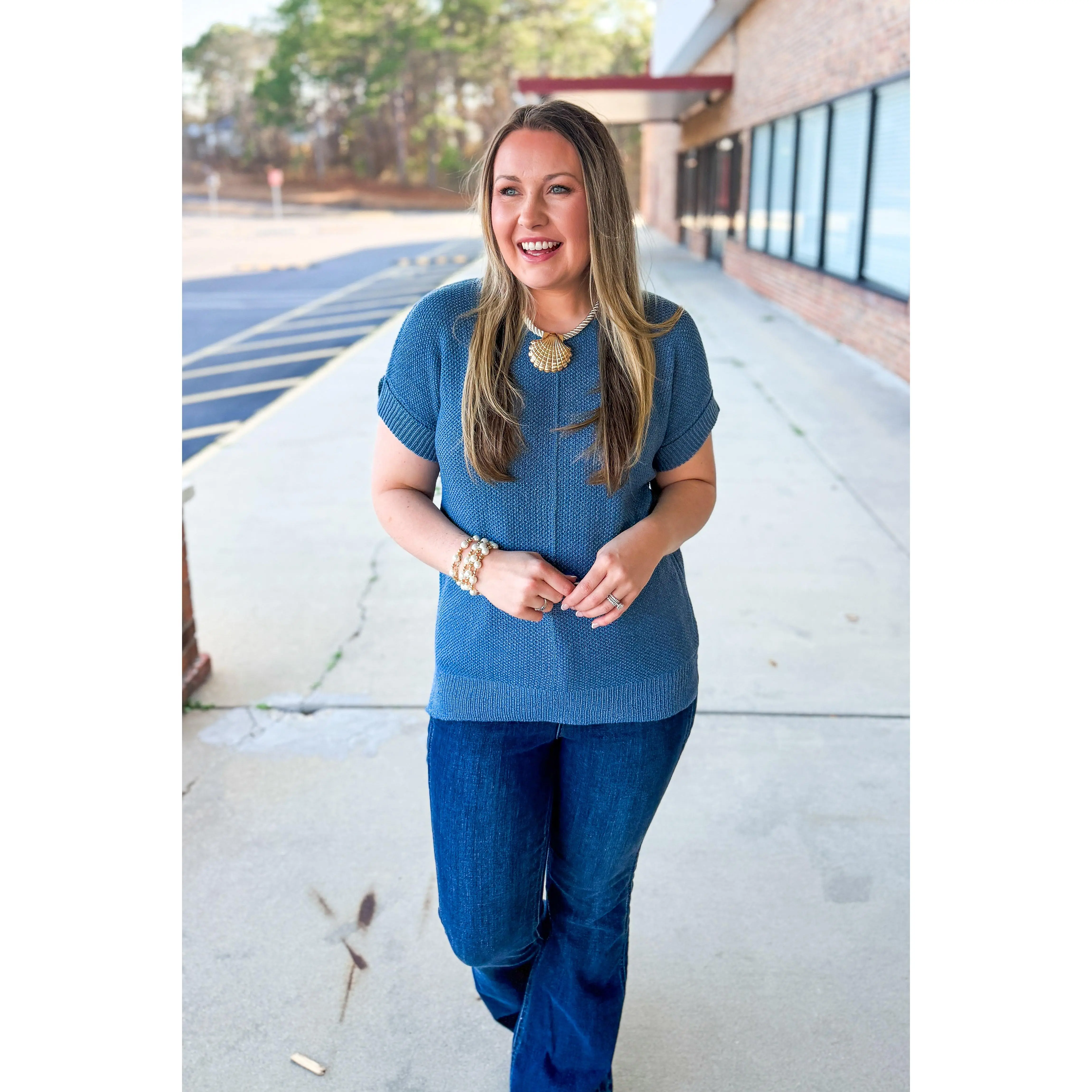 The Madison Top, Dusty Blue - TikTok Shop