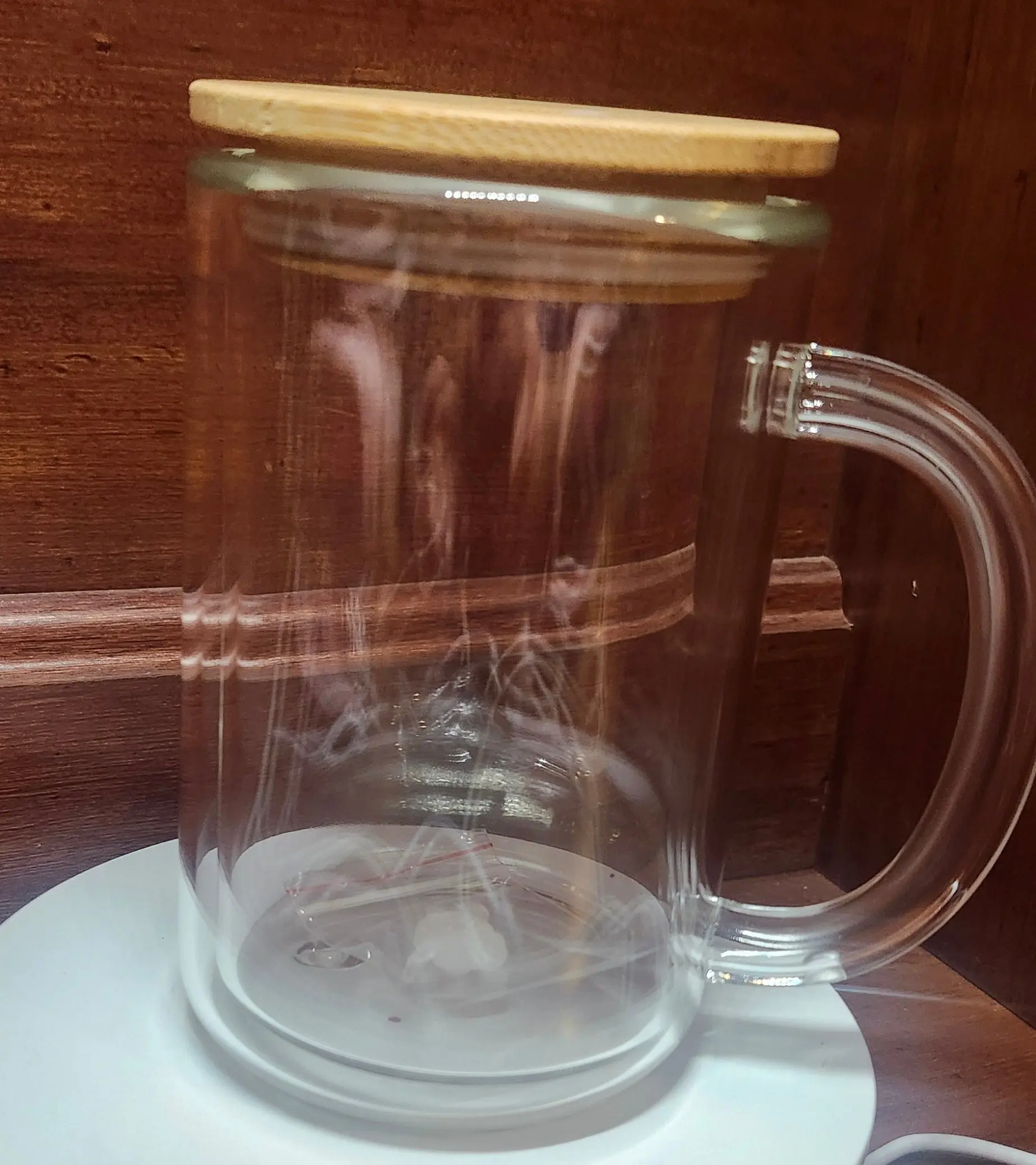 15 oz Sublimatable Glitter Globe Glass Coffee Mug