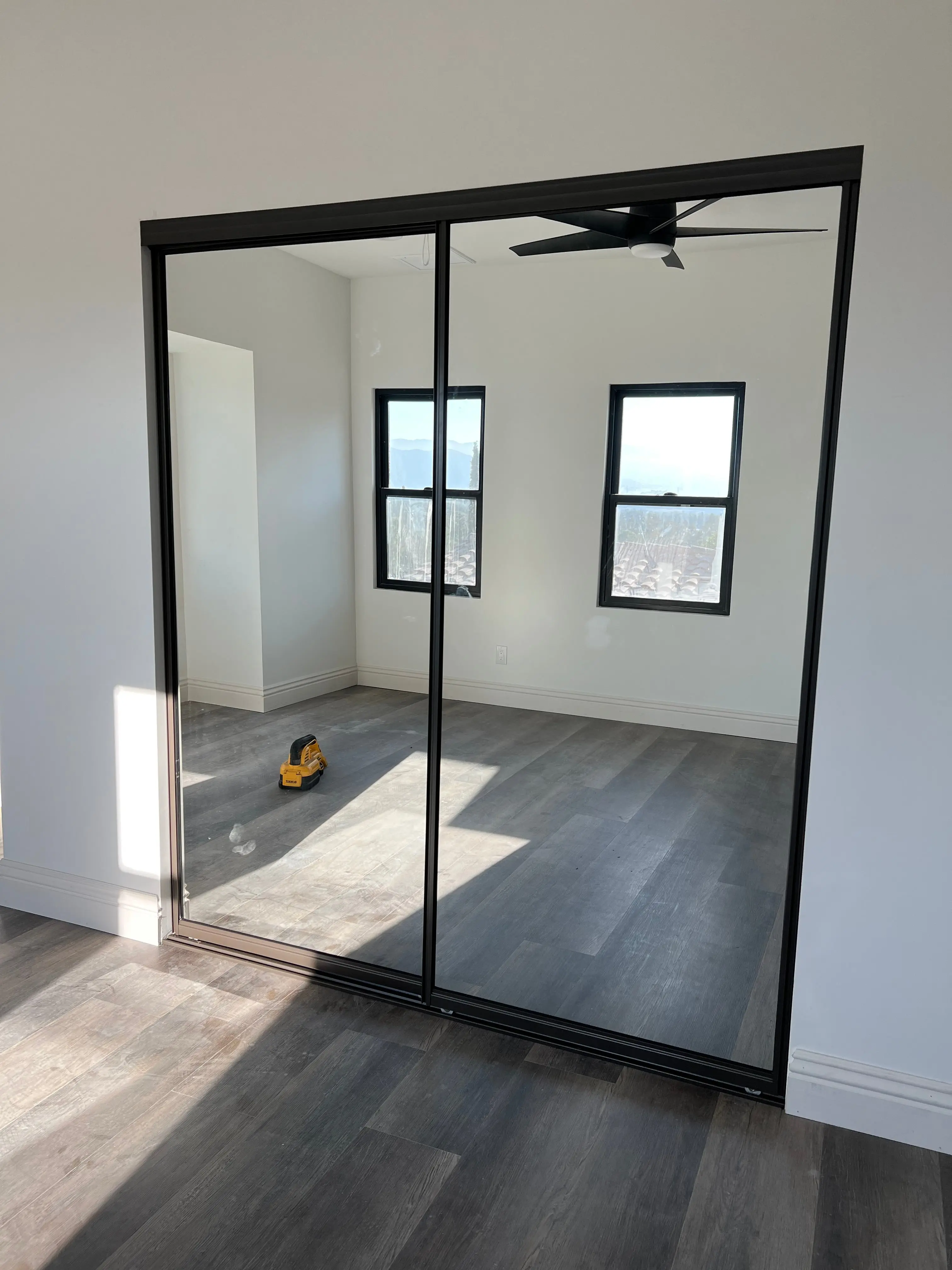 Bronze Sliding Mirror Closet Door Set