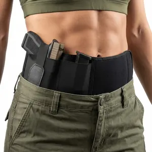 Universal Belly Band Holster for Concealed Carry – Ambidextrous Waist Gun Holder for Men & Women. Fits Glock, S&W M&P Shield, LCP, Sig, 1911. Breathable & Adjustable (Fits up to 39.5" Belly)