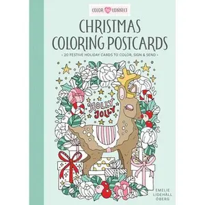 Christmas Coloring Postcards: 20 Festive Holiday Cards to Color, Sign, and Send -- Emelie Lidehäll Öberg, Paperback