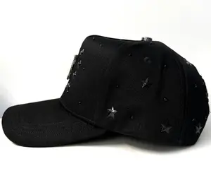 H Total Black Estrellas Cap Fans Original Gorra de Gamuza