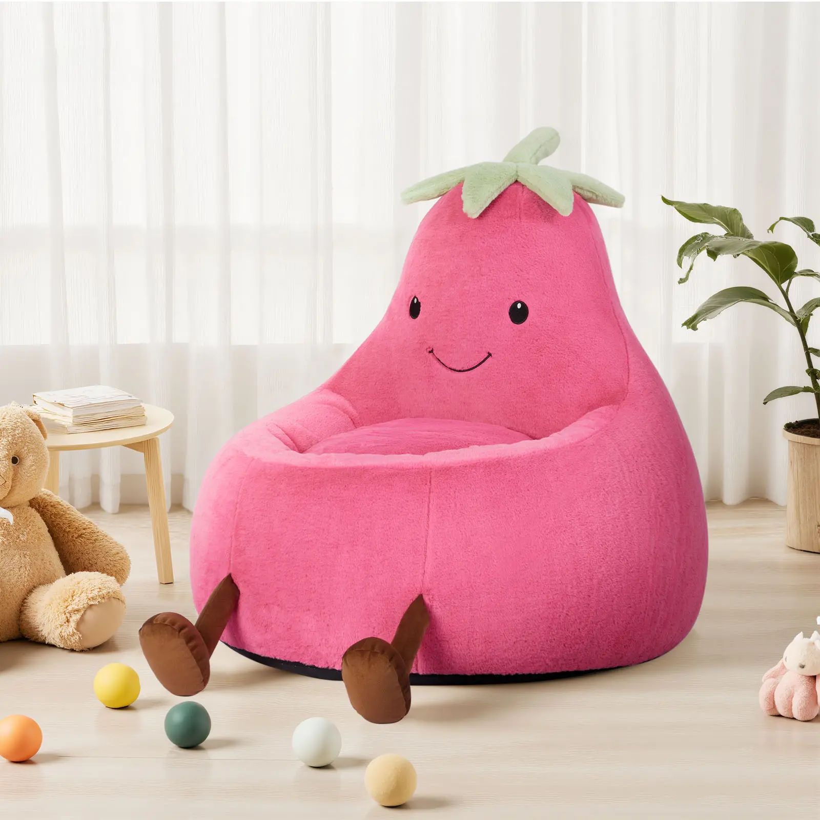 31" 24'' Bean Bag Chair for Kids, Memory Foam Filled Bean Bag for Teens & Kids, Ultra Soft Fabric Bean Bag Chairs for Playroom, Living Room, Bedroom