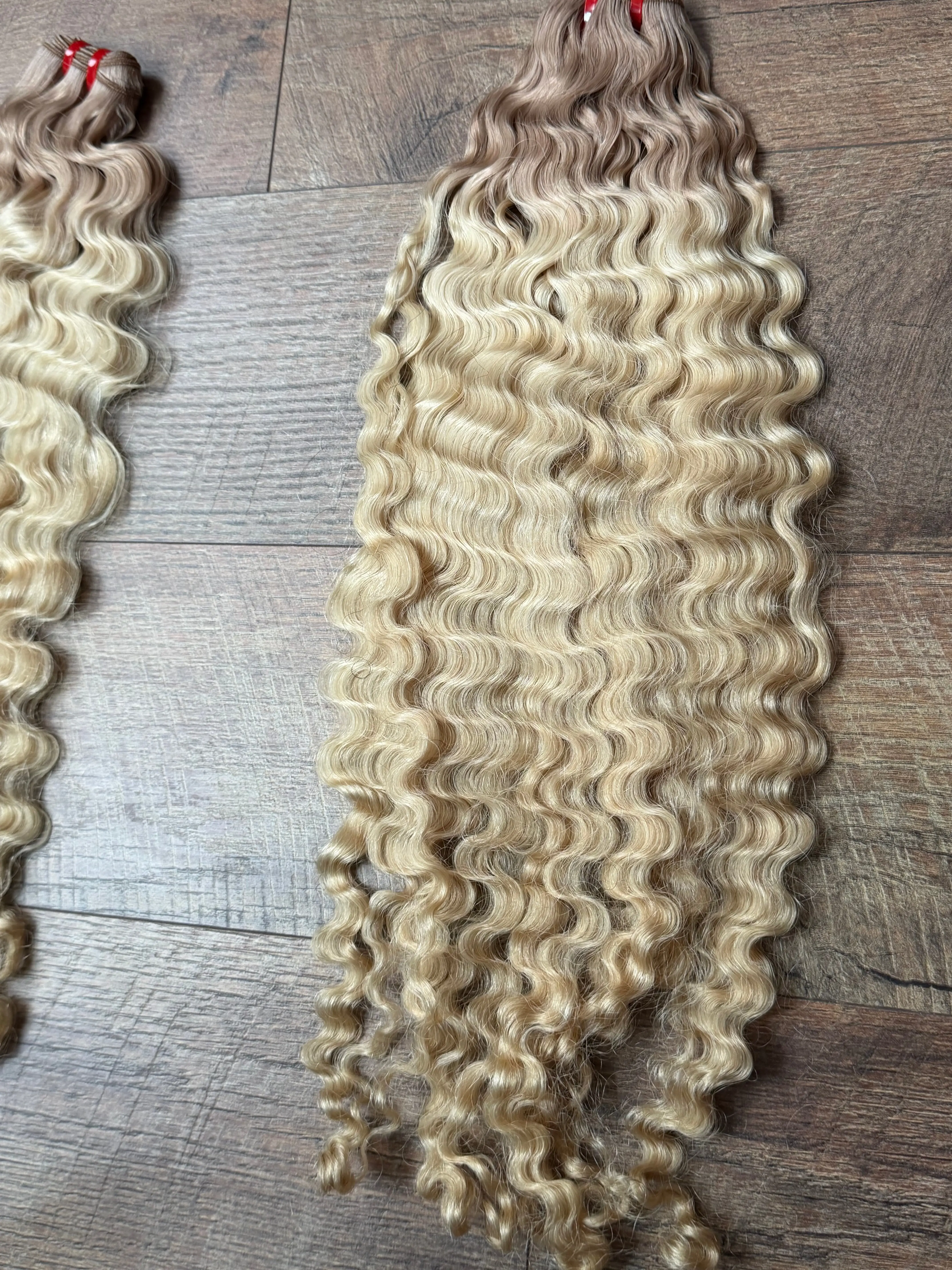 26” Raw Indonesian Star Blonde Burma Curly Human Hair Bundle