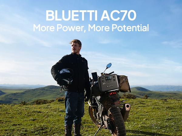 BLUETTI AC70 Portable Solar Generator, 768Wh LiFePO4 Power Station