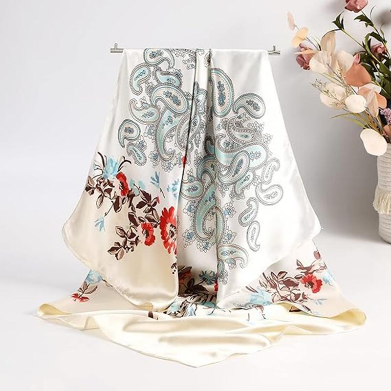 35" Large Square Silk Like Head Scarf - 3-piece suit Hair Scarves Bandana Scarf Headscarf  Scarf for Women