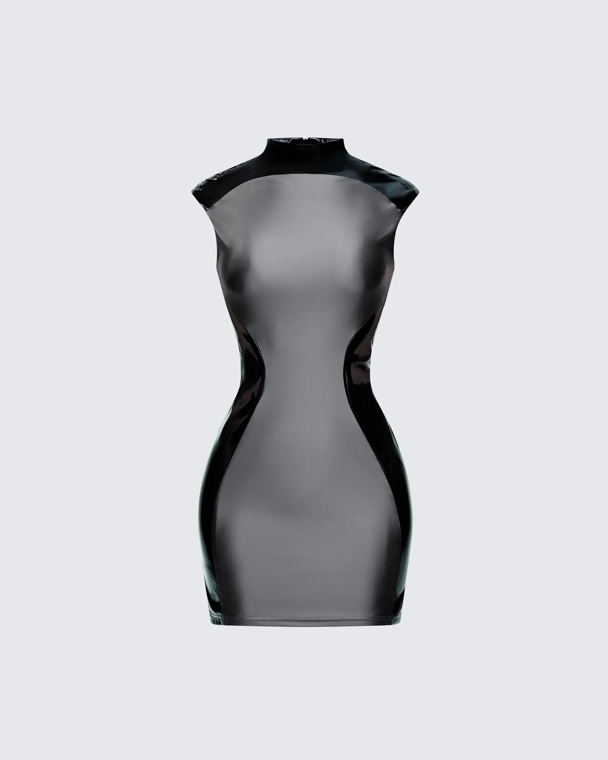 Women's Marea Black Vinyl Contour Dress, Chic Elegant Fit, Elegant Evening Wear, Evening Party Dresses, Formal Elegant Dress