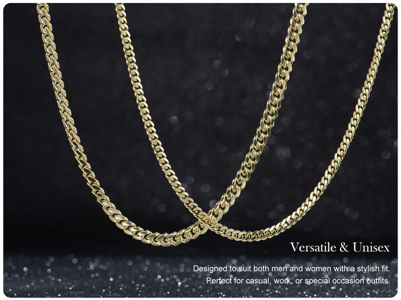 Holylegend 14K Real Gold-Plated Royal Monaco Cuban Necklace, Italian Jewelry for Men & Women, Gift for Fashion Lovers