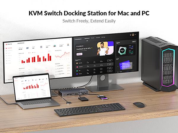 AV Access iDock M10 KVM Switch Docking Station for MacBook & Desktop PC, Dual 4K HDMI Displays, 10-in-1, 100W Power Delivery, EDID Emulation AV Access iDock M10 KVM Switch Docking Station for MacBook & Desktop PC, Dual 4K HDMI Displays, 10-in-1, 100W Power Delivery, EDID Emulation