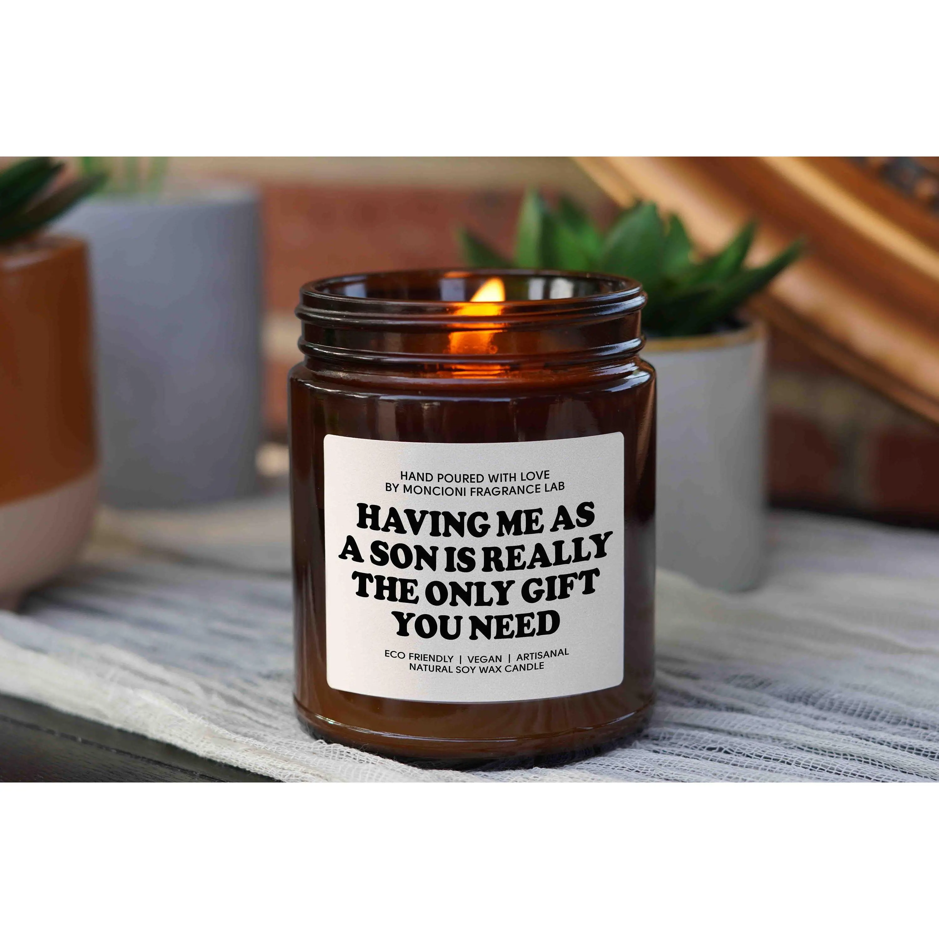 Having Me As A Son Candle, Funny gift for Mom, Mother's Day Gift, Christmas Gift, Gift for Mom, Sarcastic Mom Gift from Son, Xmas Candle