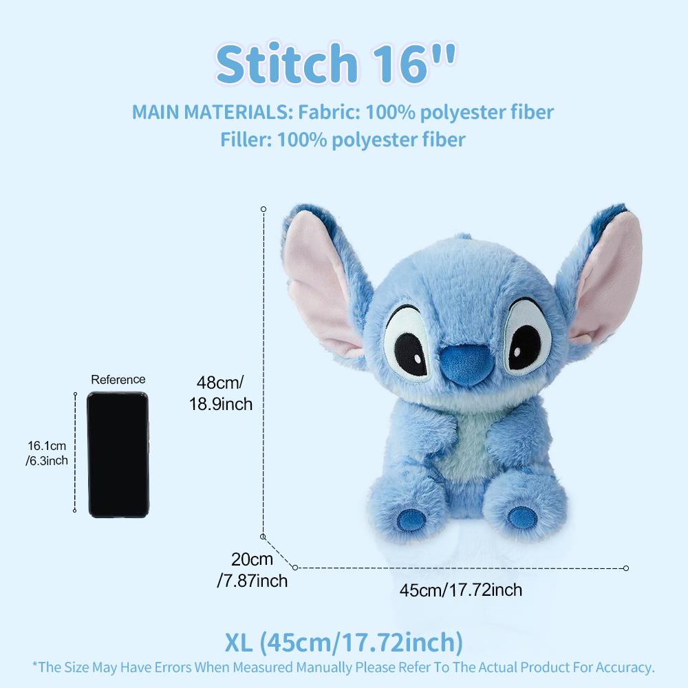 【Holiday Gift】Disney Stitch Basic Style Sitting Plush Doll - Soft Cuddly Stuffed Toy, Adorable Home Decor & Sweet Gift for Her| Shopping Bag  , Holiday & Holiday Haul