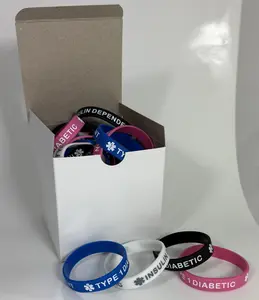 Enhance Patient Safety and Visibility: Type 1 Diabetic Medical Alert Bracelets CHILD SIZE 7" (25-Pack)