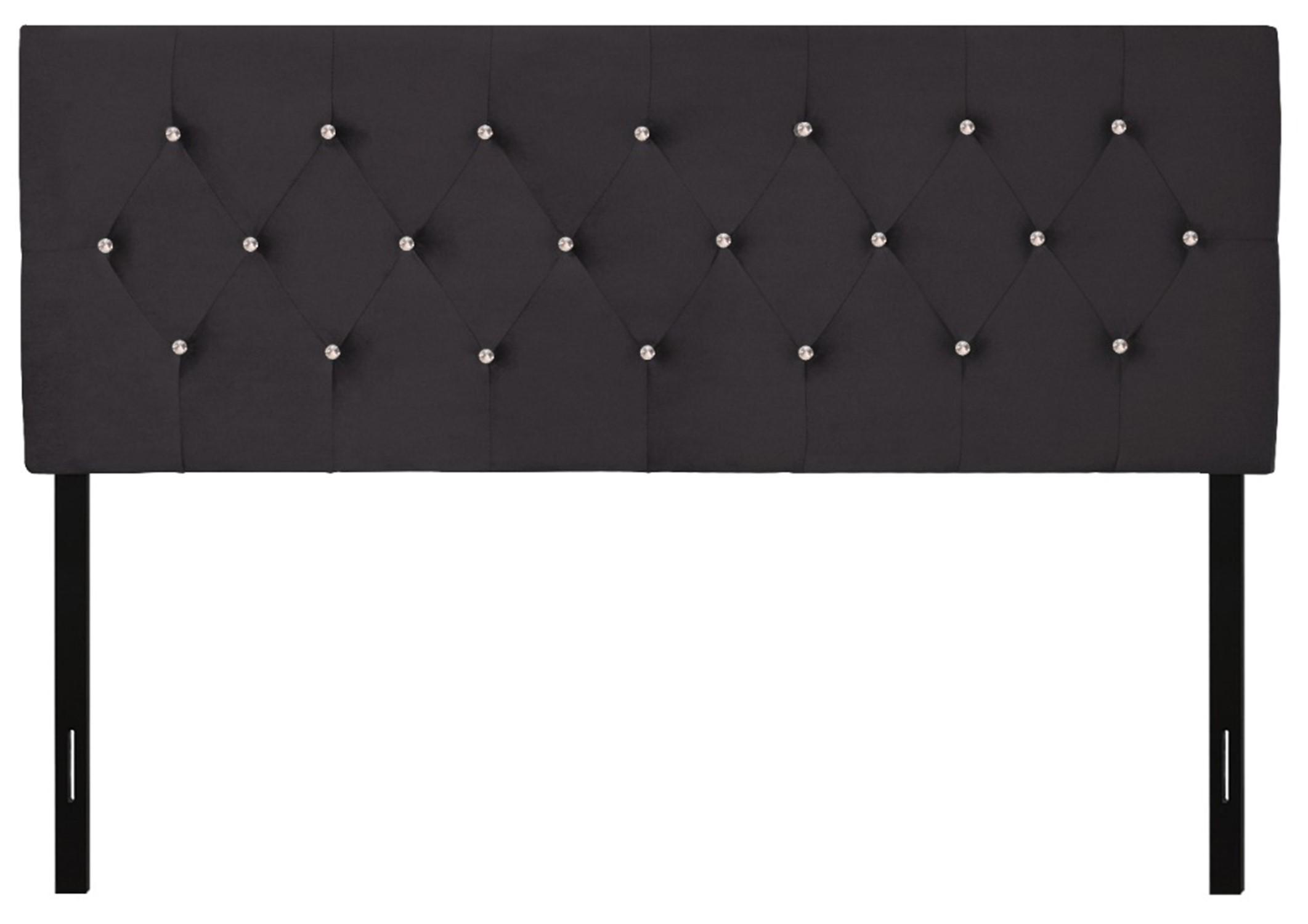 Favorer Concetta Diamond Tufted Velvet Upholstered Headboard, Silver Gray/Black/Blue/Pink