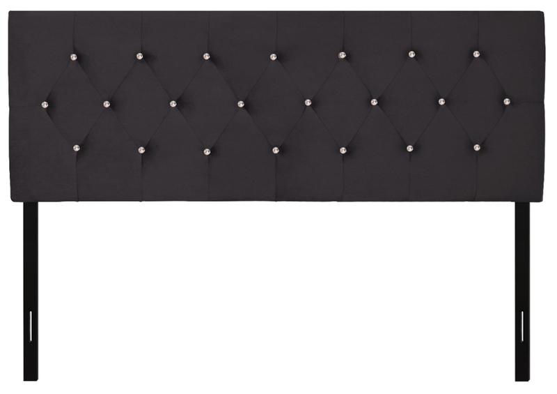 Favorer Concetta Diamond Tufted Velvet Upholstered Headboard, Silver Gray/Black/Blue/Pink