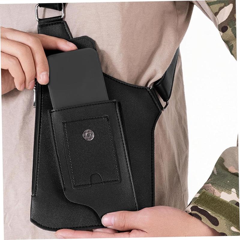 Premium Leather Adjustable Underarm Shoulder Bag for Men & Women Anti-theft Hidden Storage for Cell Phones & Outdoor Gear Versatile for Cycling Hiking & More
