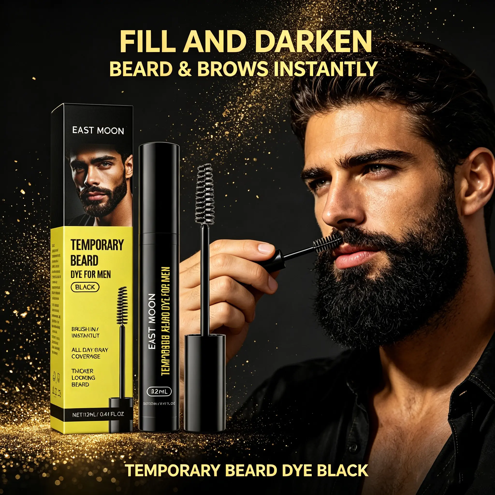 Pen Eyebrow & Beard Dye Natural Long-Lasting Touch-Up Color fo Long-Lasting Natural Color | No Bleach Gentle Coloring | Temporary bearddye for men | Easy Dip Applicator | At-Home Male Grooming Essential