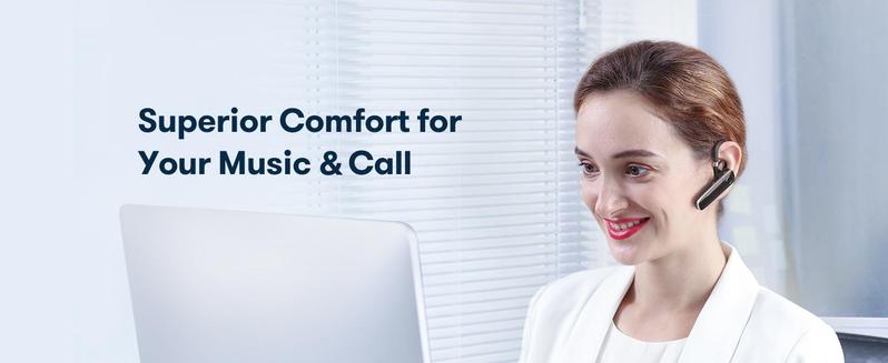 B41 New Bee Trucker Driver Bluetooth Earpiece V5.0 Wireless Handsfree Headset with Microphone 24 Hrs Driving Headset 60 Days Standby Time for iPhone Android Samsung Laptop