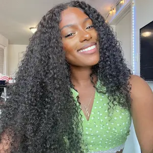 【LIVE Sale】Nadula Natural Black Jerry Curly 7x5 Bye Bye Knots Lace Closure Wig with Drawstring Glueless Human Hair Wigs TikTokShopSpringGlowUp Greenish