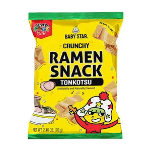 Baby Star Crunchy Ramen Snack Wide Tonkotsu 2.46oz - 6 Pack