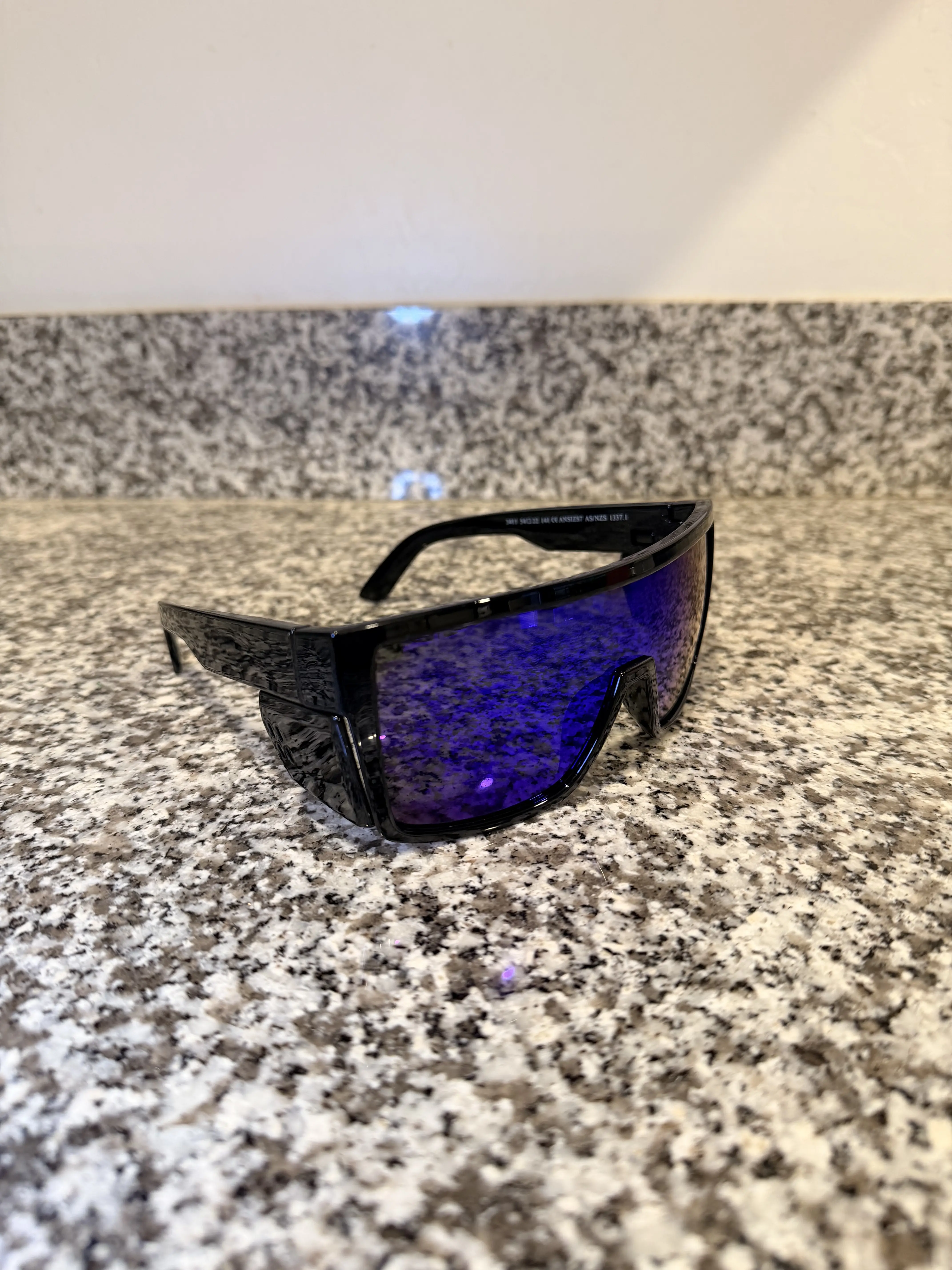 BUZZ BOMB ANSI Z87+ Safety Sunglasses Mirrored Colored Lens Side Protection Removable Side Shields Eye Protection