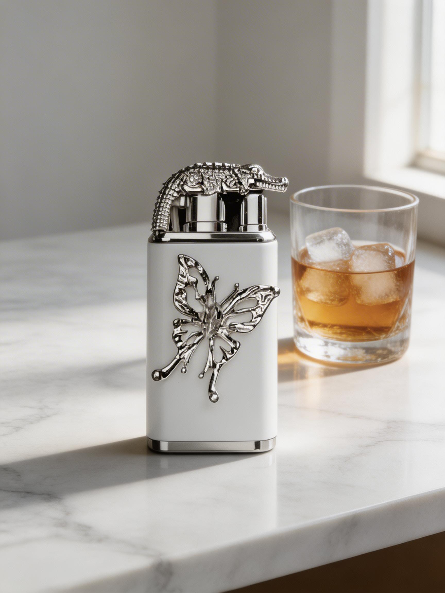 Handmade Butterfly Windproof Lighter - Refillable Torch Jet Type, & Stylish Design（No Gas）